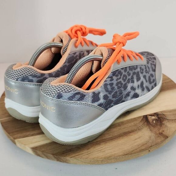 Vionic 335 Neptune Women's Sneakers Size 11 Gray Leopard Print Training Walking - Picture 4 of 10